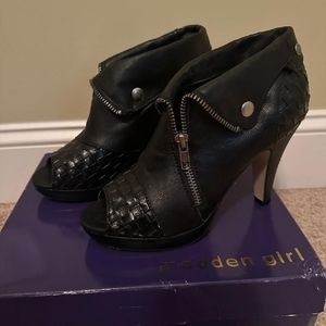 Black Peep Toe Heels